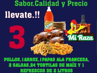 Paquete 8 - 3 Pollos + Acompañamientos