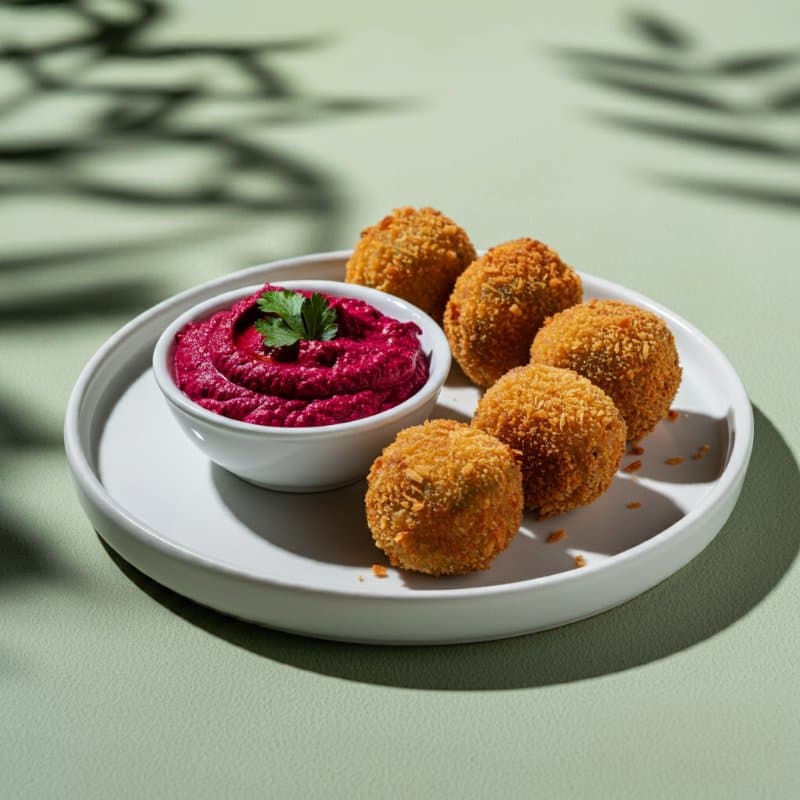 Albóndigas de Berenjena & Hummus