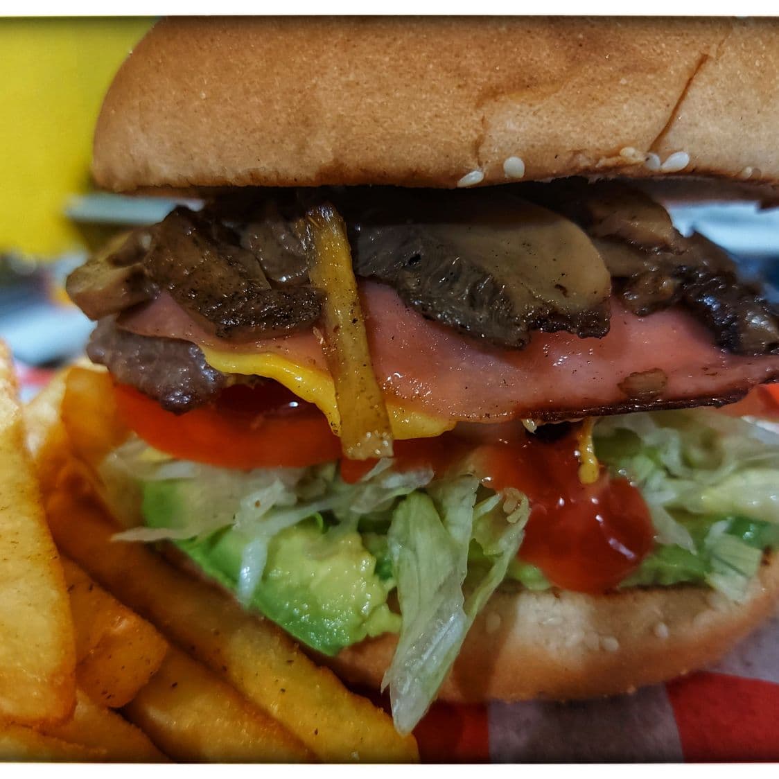 Burger de Champiñones con Papas