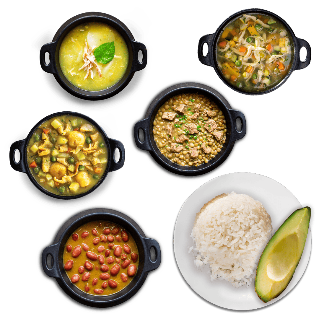 Sopa, Arroz y Aguacate