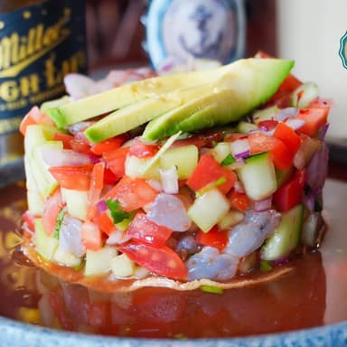 TOSTADA DE CEVICHE DE CAMARON