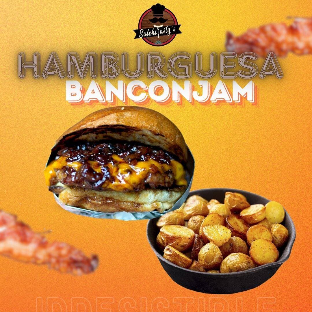 Burger BanconJam + Papas