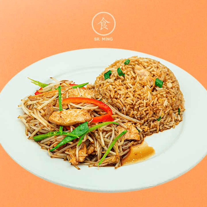 Trozos fritos con frejolito saltado
