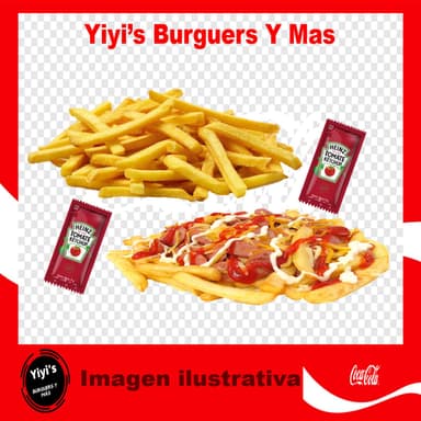 Papas Fritas  con Catsup y Queso o a Tu Gusto