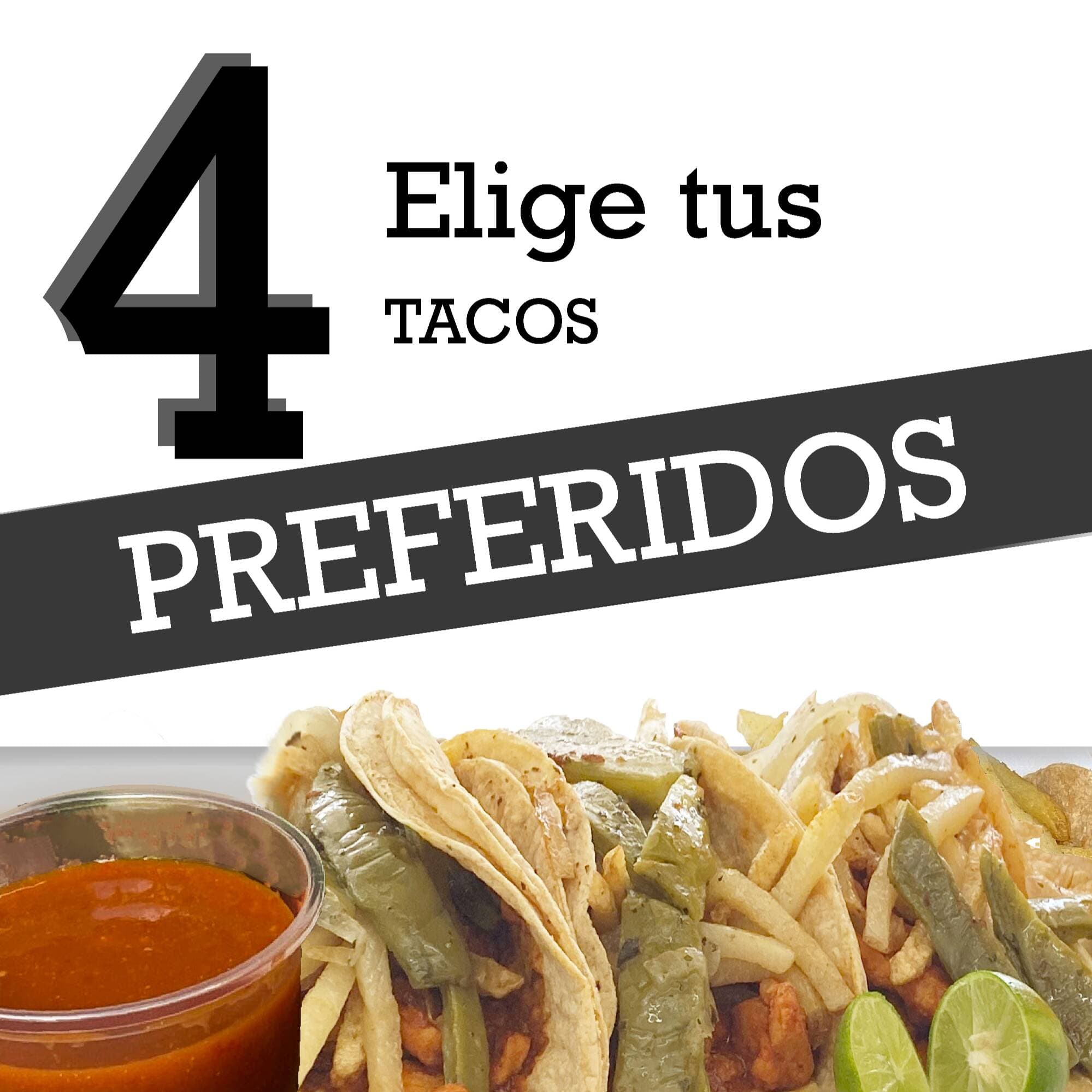 Orden De 4 Tacos (Tortilla Grande)