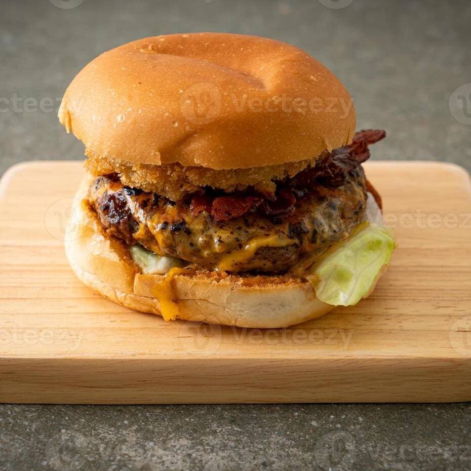 hamburguesa aros de cebolla