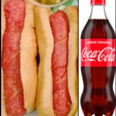Combo 2 Hot Dog Sencillos Y Coca De 600ml.