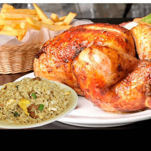 1/2 Pollo con Chaufa y Papa Amarilla