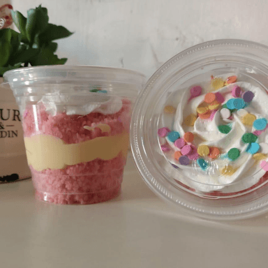 Vaso De Pastel de Fresa