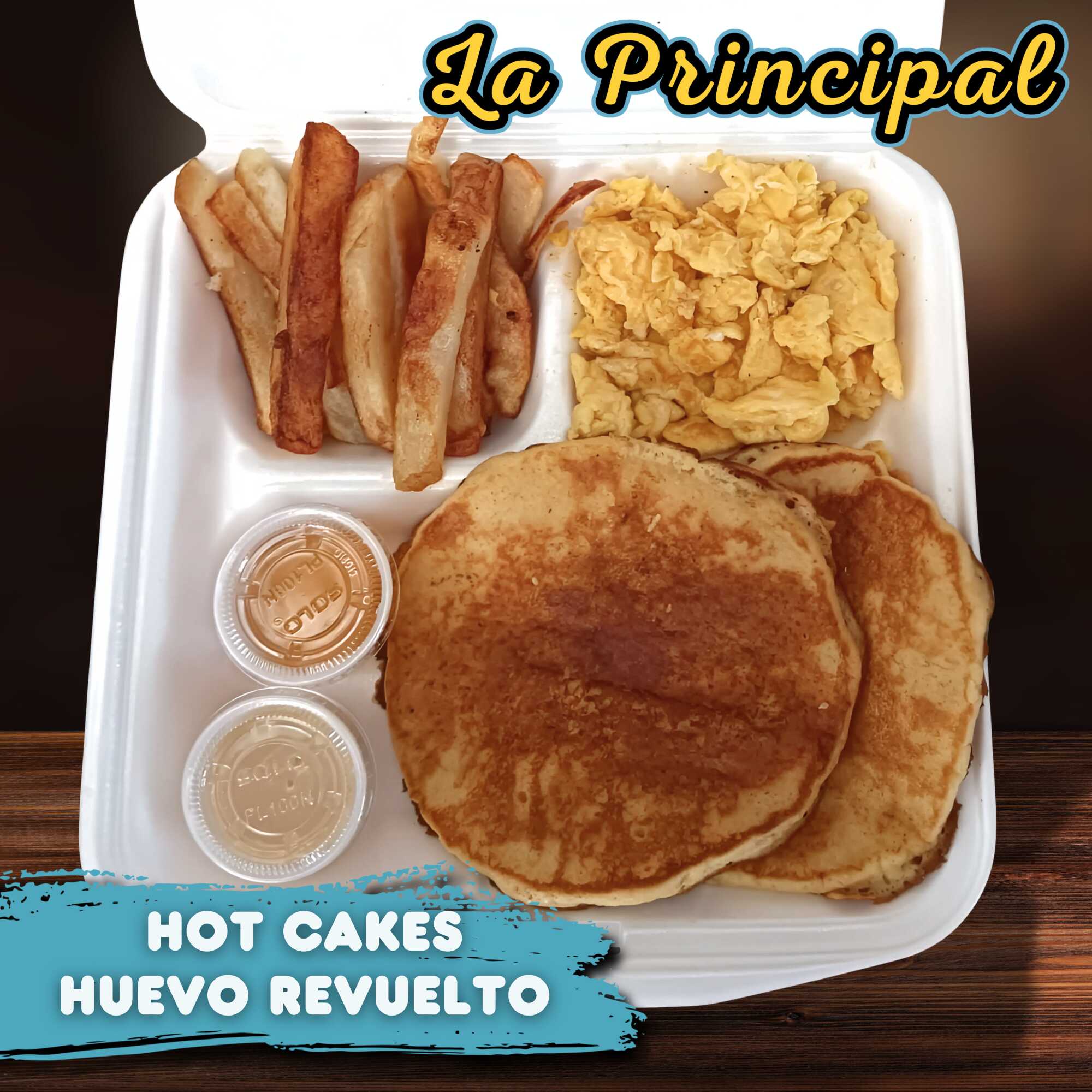 Hot Cakes 2 Pzas y Huevos Revueltos