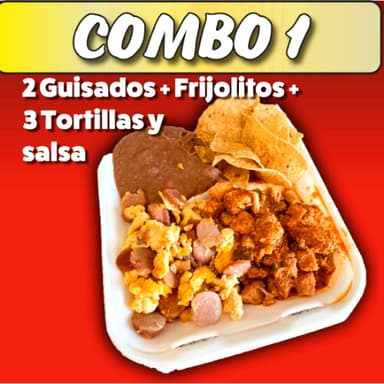 Combo 1: llenador 2 guisos + frijolitos