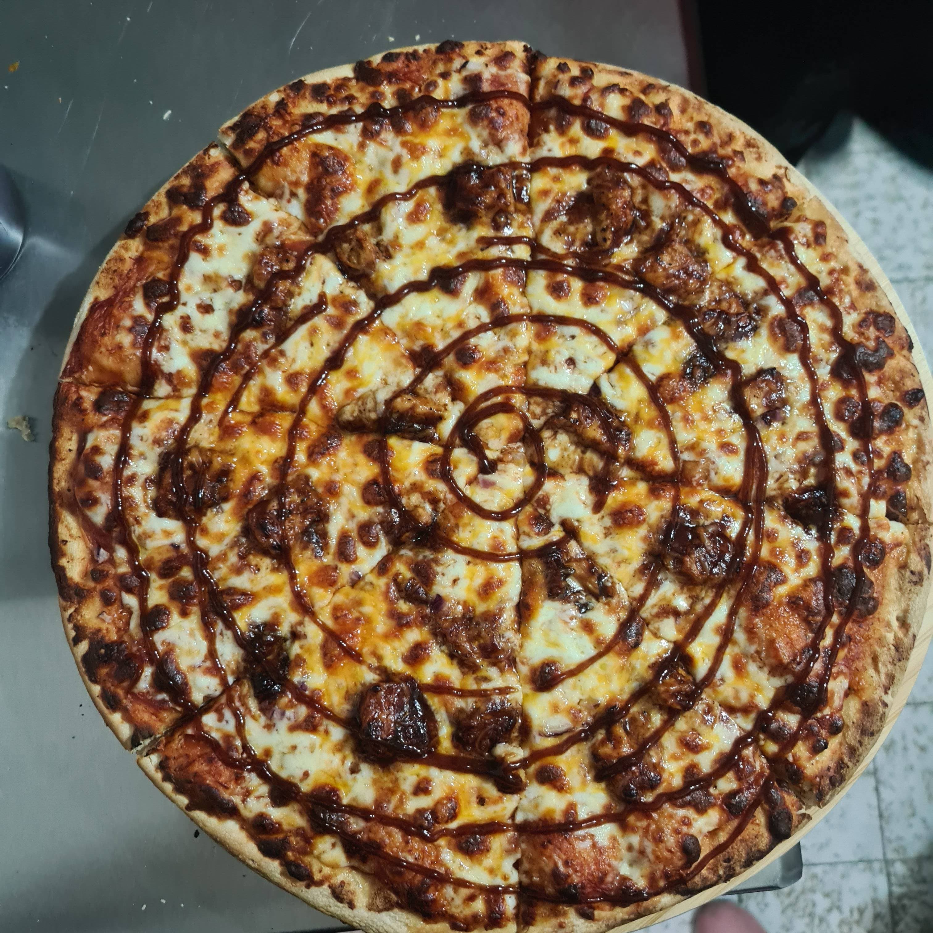 Pizza Pollo BBQ a la Parrilla Grande