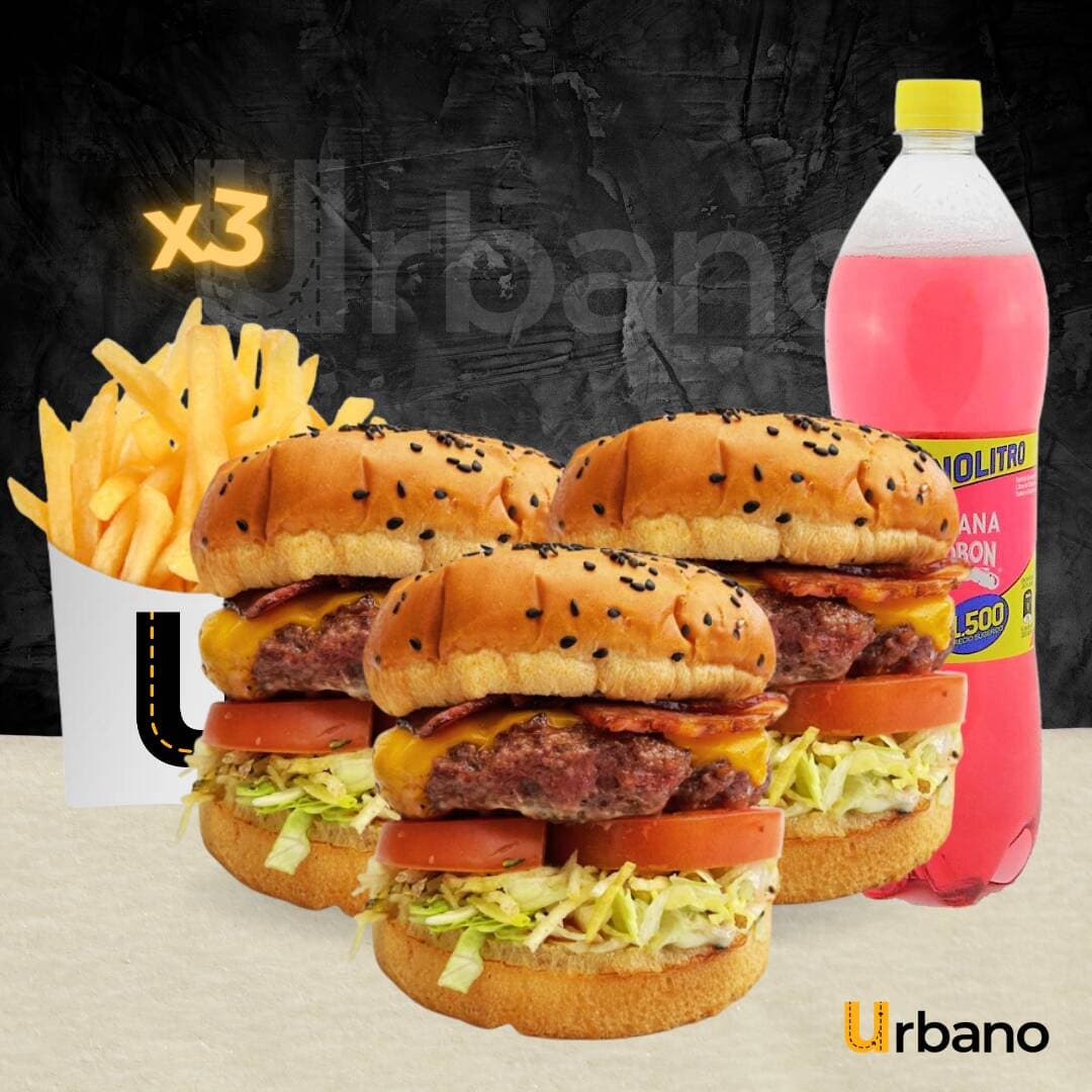 Combo 3x2 Burger Clásica + Bebida