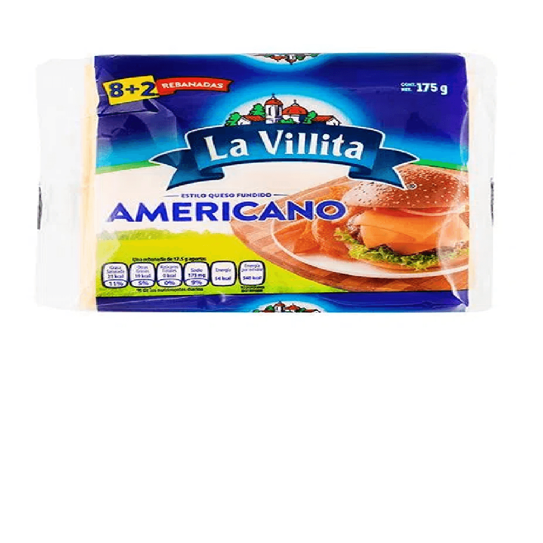 REBANADAS QUESO IMITACION AMERICANO LA VILLITA 10P