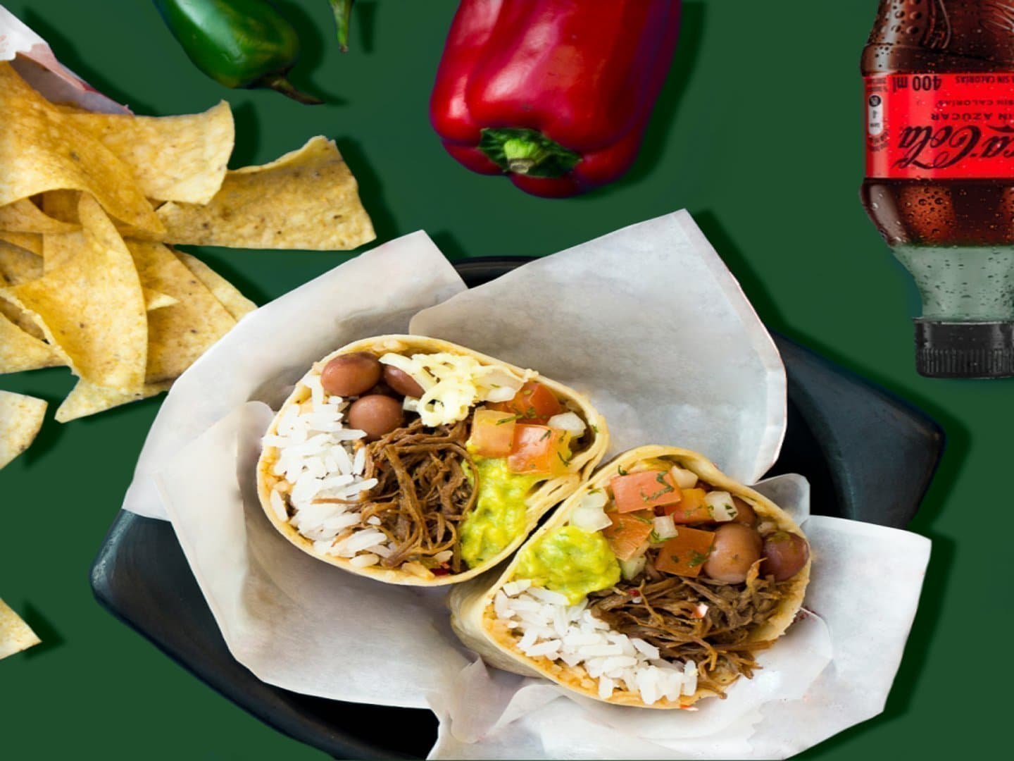 Arma tu burrito y bebida