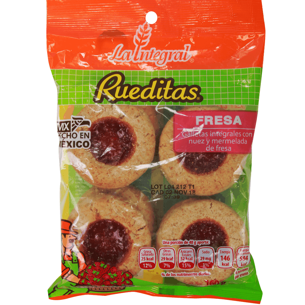 RUEDITAS LA INTEGRAL 160 GR BOLSA NUEZ-FRESA