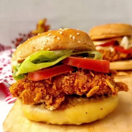 Hamburguesa tiras crispy piña habanero