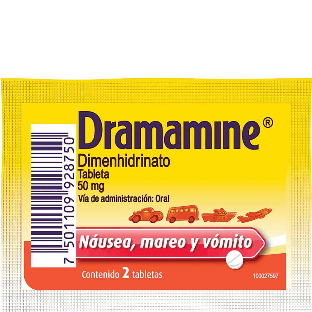 DRAMAMINE 50MG 2 TABLETAS