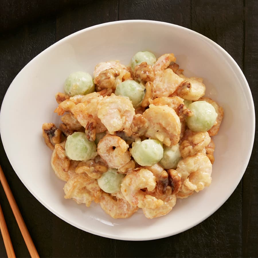 Shrimp with Candied Walnuts