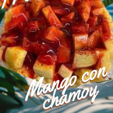 Charola de Mango en Trozos con Chamoy