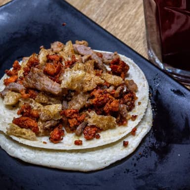Taco campechano (cecina,longaniza y chicharron)