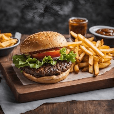 Ceci's Classic Burger, Fríes y Ice Tea