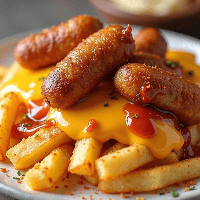 Papas a la Francesa con Queso y Salchipulpos