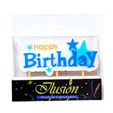 Vela Happy Birthday Estrella Celeste 1 ud