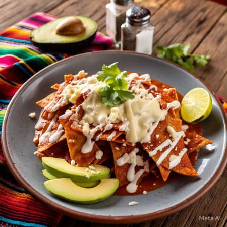 Chilaquiles Rojos Con Huevos