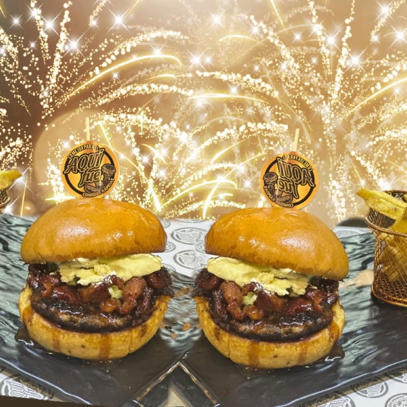 2x1 Doble Burger Cheese and Bacon 150gr + Papas