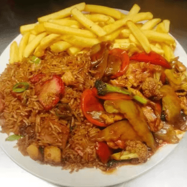 Combo 10 1/2 Arroz Cantones, 1/2 Chop Suey y Refre