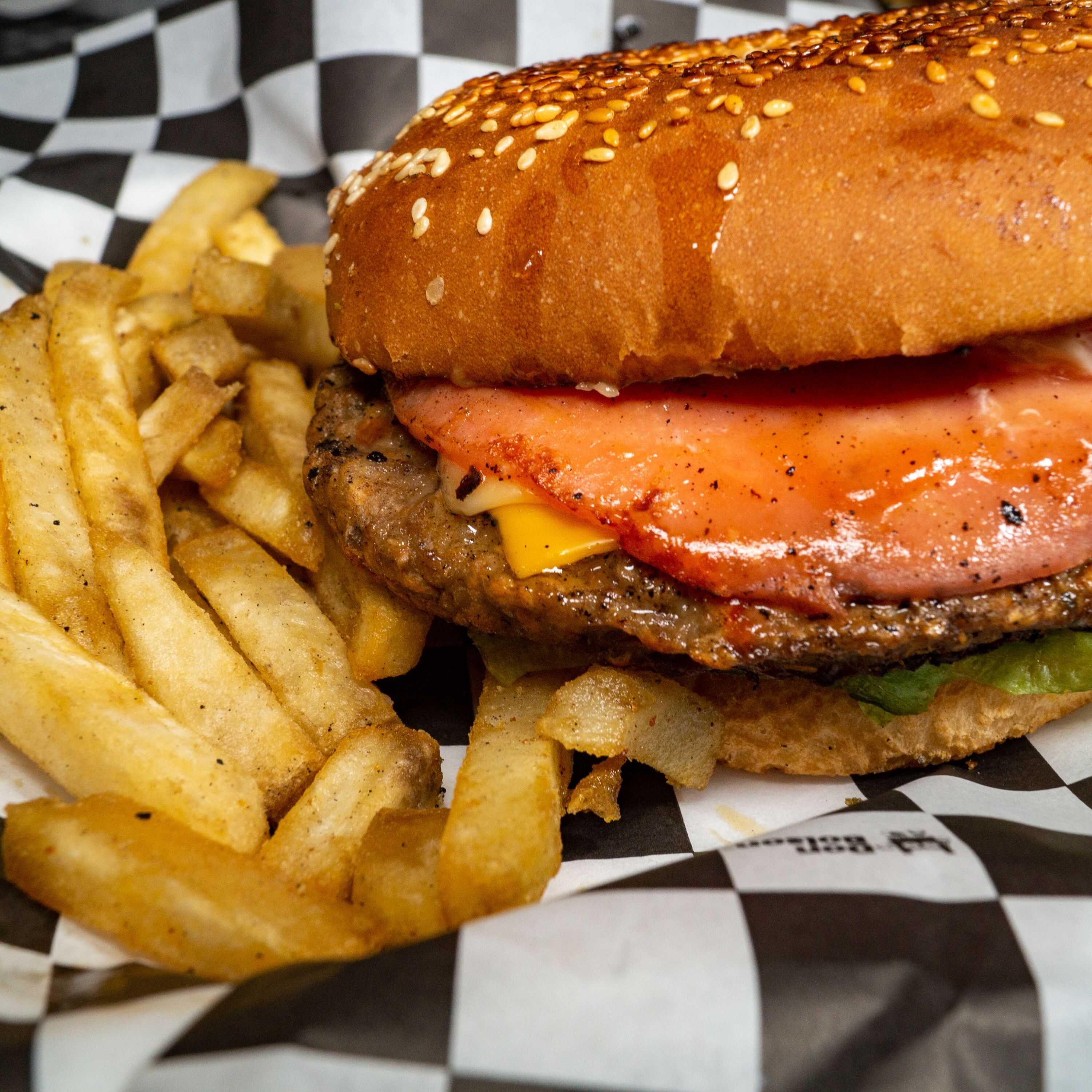 🍔🍟Hamburguesa de Arrachera con Papas🍔🍟