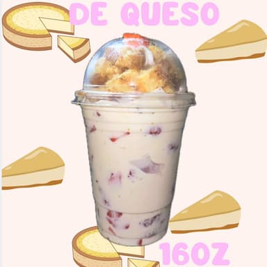 FRESAS CON CREMA X PAY DE QUESO 16oz