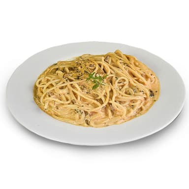 Spaghetti Pomodoro a laCrema  con Champiñon Fresco