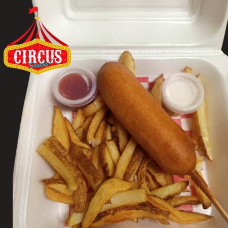 CornDog +  Papas Fritas