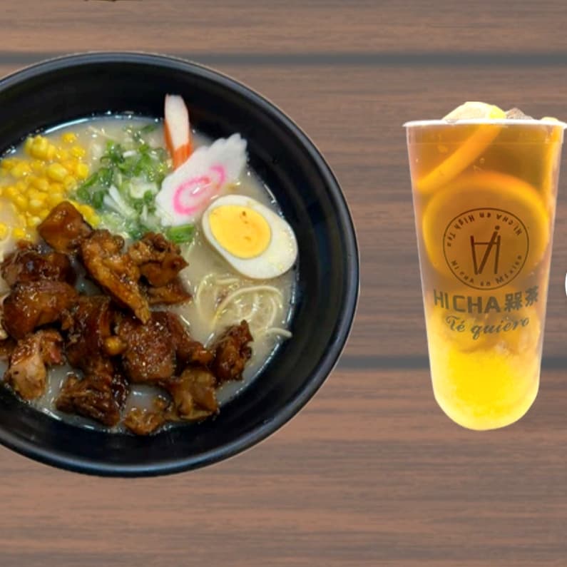 Combo Ramen De Pollo Y Tea Con Mango