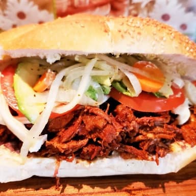 Cemita de Carne Enchilada,
