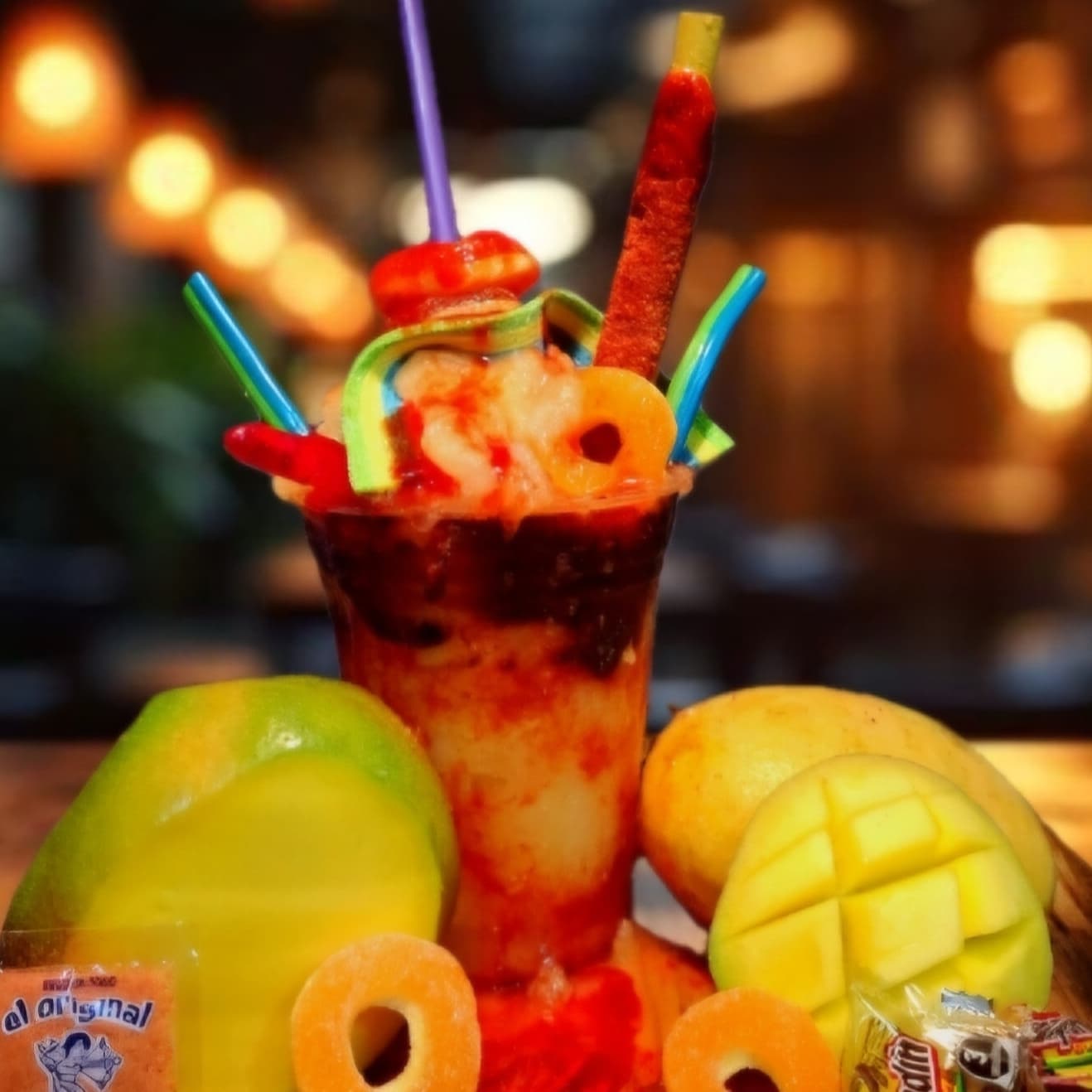 Chamoyada de Mango con Gomitas