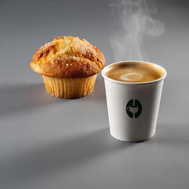 Muffin y Chocolate Caliente