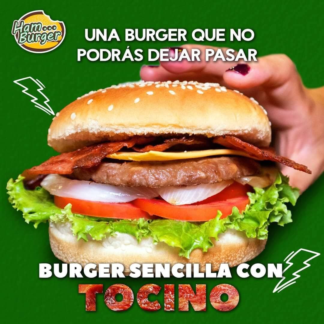 Combo hamburguesa sencilla con tocino