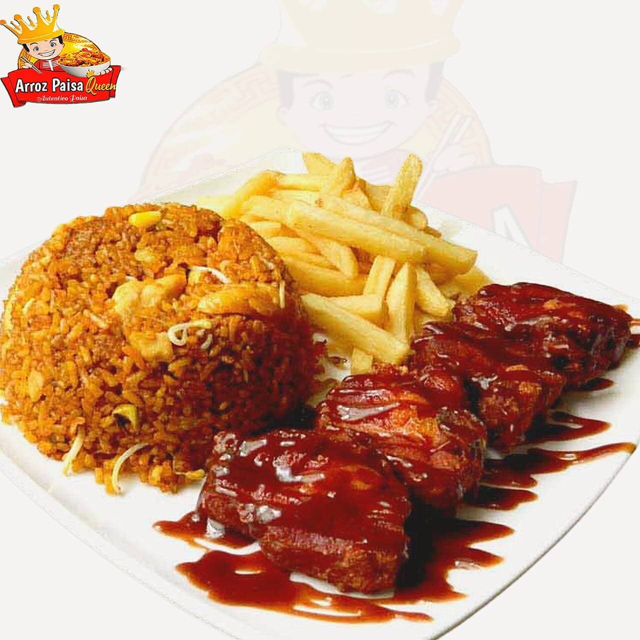 Combo Costillas BBQ + Arroz Paisa + Papas