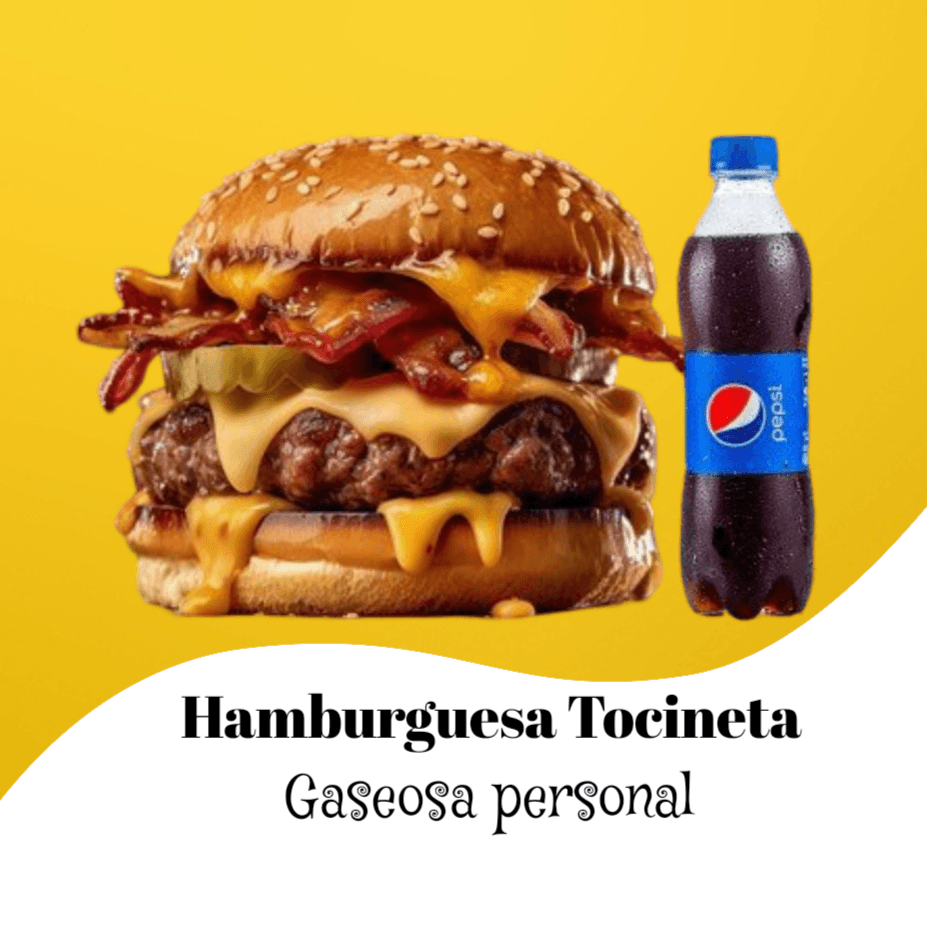 COMBO Hamburguesa de Tocineta + Bebida 250