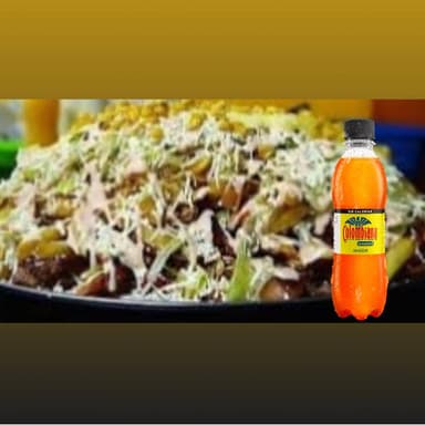 Salchipapa Mixta mas Gaseosa 250ml