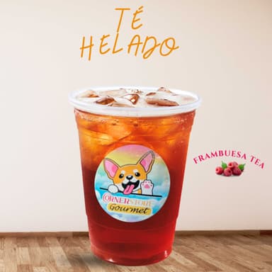 Té helado de frambuesa