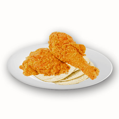 2 Piezas de Pollo Frito + Tortillas