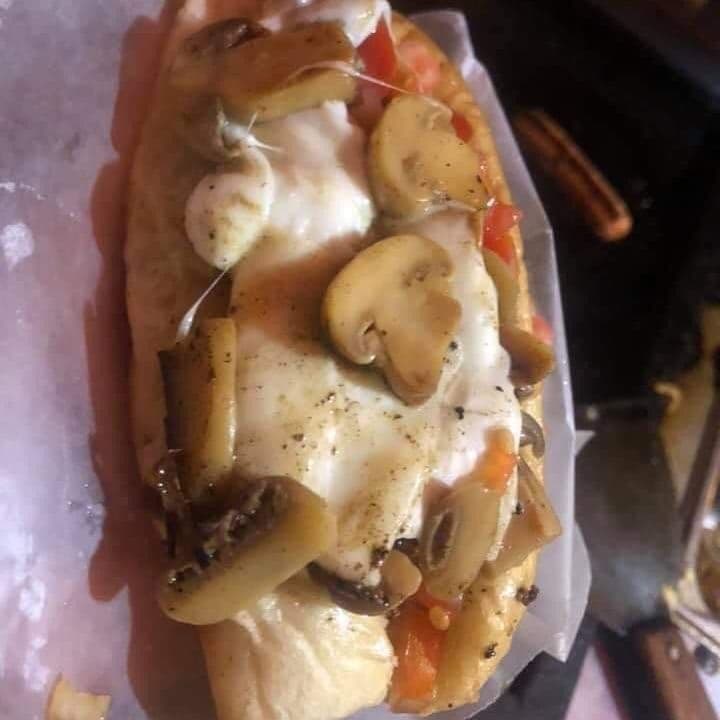 Hotdog especial de champiñón.