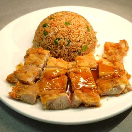 Chi Jau Kay y Arroz Chaufa