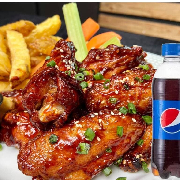 Alitas BBQ + Papas + Pepsi 355