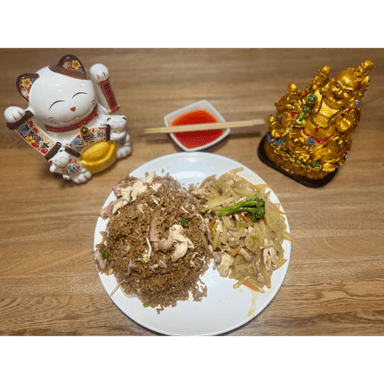 Arroz y Chop Suey Pequeño.