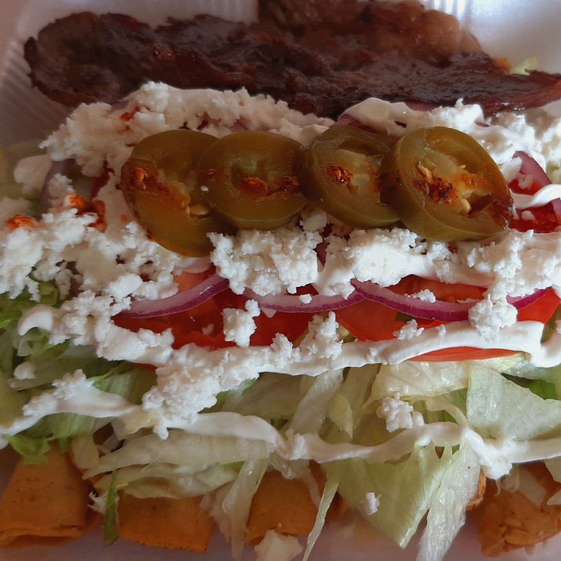 Orden de flautas de pollo con 1 bistec (5pzas)